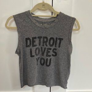 Retro Brand 'Detroit Loves You' Cropped Muscle Tee